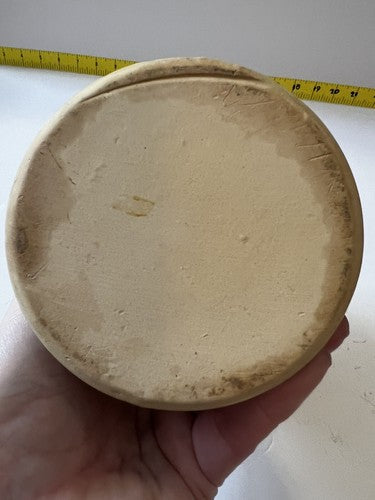 Kitchen Utensil Vintage 70’s Retro Brown Ivory Drip Pottery Jar Holder Toolery