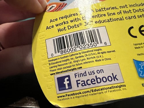 Hot Dots Jr. "ACE" The Talking, Teaching Dog Theme/subject Animal, Learning NEW