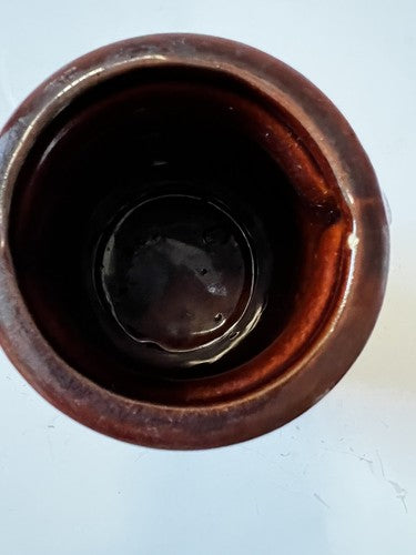 Kitchen Utensil Vintage 70’s Retro Brown Ivory Drip Pottery Jar Holder Toolery