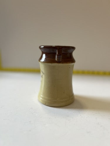 Kitchen Utensil Vintage 70’s Retro Brown Ivory Drip Pottery Jar Holder Toolery