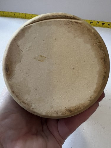 Kitchen Utensil Vintage 70’s Retro Brown Ivory Drip Pottery Jar Holder Toolery