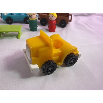 Fisher Price Little People Disney Railway Train Cars Dog Mustache Cowboy Vtg Lot