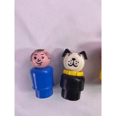 Fisher Price Little People Disney Railway Train Cars Dog Mustache Cowboy Vtg Lot