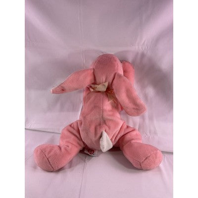 TY Pillow Pal Carrots Bunny Rabbit Beanie Baby With Ribbon Large Pink 1996 14"