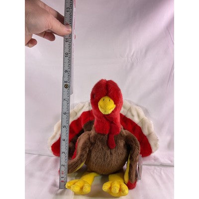 TY Beanie Baby Gobbles Turkey Beanie Buddy Rare 8" Brown 1999 Double Tush Tag