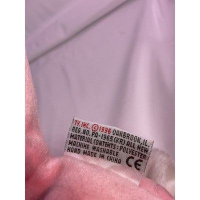 TY Pillow Pal Carrots Bunny Rabbit Beanie Baby With Ribbon Large Pink 1996 14"