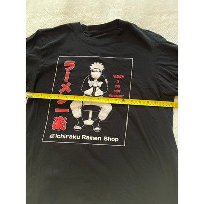 Naturo Shippuden Ramen Soup Crew Neck Casual Short Sleeve T-Shirt Black Small