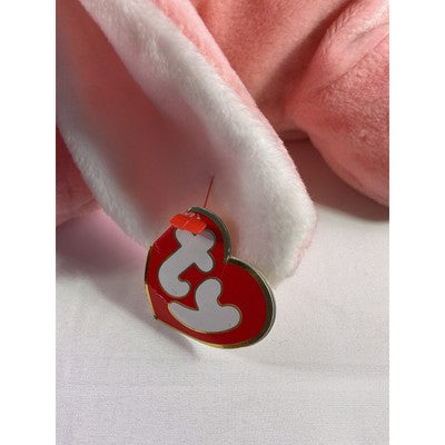 TY Pillow Pal Carrots Bunny Rabbit Beanie Baby With Ribbon Large Pink 1996 14"