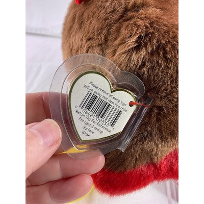 TY Beanie Baby Gobbles Turkey Beanie Buddy Rare 8" Brown 1999 Double Tush Tag