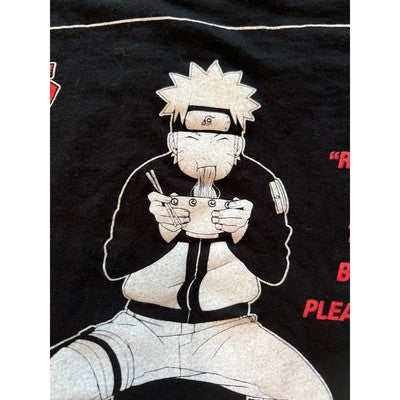 Naturo Shippuden Ramen Soup Crew Neck Casual Short Sleeve T-Shirt Black Small