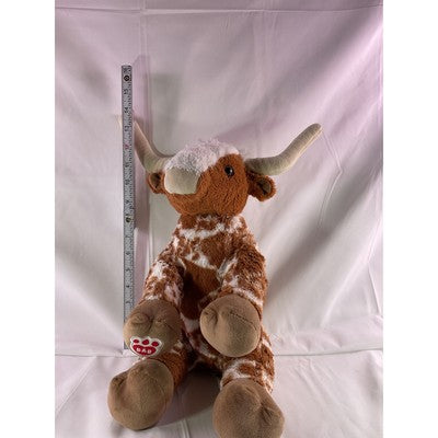 Build A Bear Texas Longhorn Cow Wildlife Stuffed Animal Sitting 14" Retired 2022