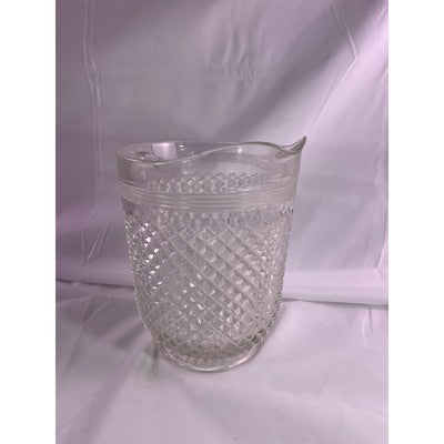 Vintage Crystal Anchor Hocking Miss America Depression Glass Pitcher Diamont Cut