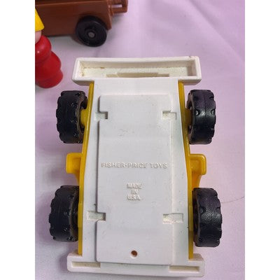 Fisher Price Little People Disney Railway Train Cars Dog Mustache Cowboy Vtg Lot