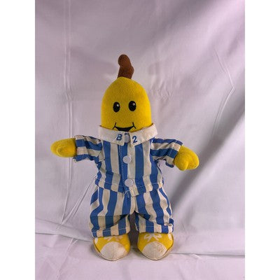 Tomy Vintage B2 Banana In Pajamas Plush D6 1995 12" Yellow/Blue