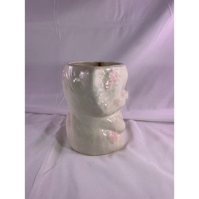 Vintage MCM Kitten Cat Ceramic Vase Planter Baby Floral Arrangement 7" White