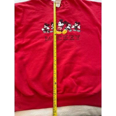Disney Mickey Mouse Vintage 90s Casual Pullover Unisex Sweatshirt Red XXL