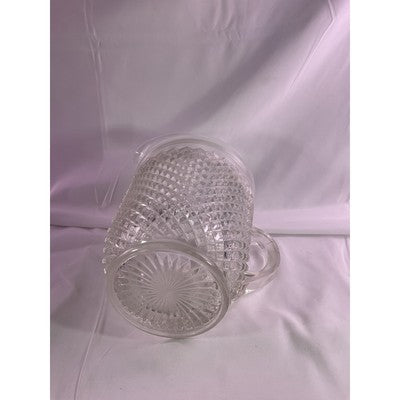 Vintage Crystal Anchor Hocking Miss America Depression Glass Pitcher Diamont Cut