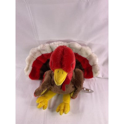 TY Beanie Baby Gobbles Turkey Beanie Buddy Rare 8" Brown 1999 Double Tush Tag