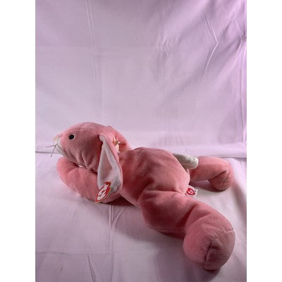 TY Pillow Pal Carrots Bunny Rabbit Beanie Baby With Ribbon Large Pink 1996 14"