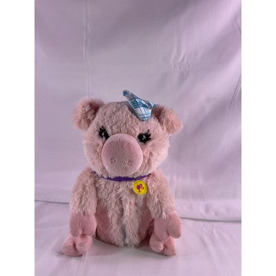 Mattel Barbie Pig Talks Oinks Sounds Works Stuffed Animal Plush 8" Pink