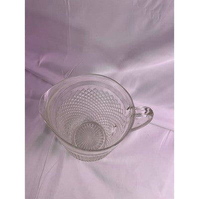 Vintage Crystal Anchor Hocking Miss America Depression Glass Pitcher Diamont Cut