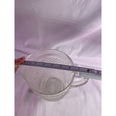 Vintage Crystal Anchor Hocking Miss America Depression Glass Pitcher Diamont Cut