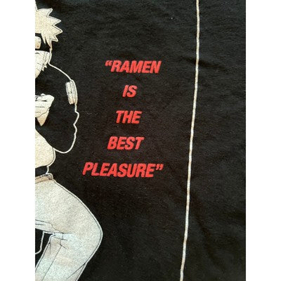 Naturo Shippuden Ramen Soup Crew Neck Casual Short Sleeve T-Shirt Black Small