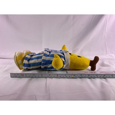 Tomy Vintage B2 Banana In Pajamas Plush D6 1995 12" Yellow/Blue