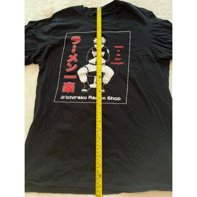 Naturo Shippuden Ramen Soup Crew Neck Casual Short Sleeve T-Shirt Black Small