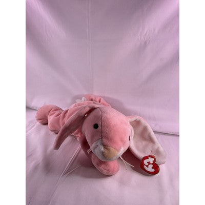 TY Pillow Pal Carrots Bunny Rabbit Beanie Baby With Ribbon Large Pink 1996 14"