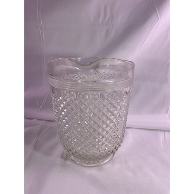 Vintage Crystal Anchor Hocking Miss America Depression Glass Pitcher Diamont Cut