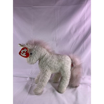 TY Sparkles The Unicorn Classic Plush Large 1996 10" Tall White