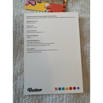 BTS Butter Cream CD Photocard Lyric Cards Folded Message Card Album Set 2021