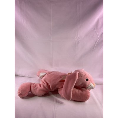 TY Pillow Pal Carrots Bunny Rabbit Beanie Baby With Ribbon Large Pink 1996 14"