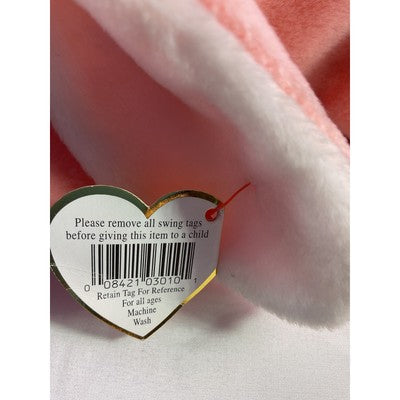 TY Pillow Pal Carrots Bunny Rabbit Beanie Baby With Ribbon Large Pink 1996 14"