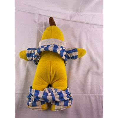 Tomy Vintage B2 Banana In Pajamas Plush D6 1995 12" Yellow/Blue