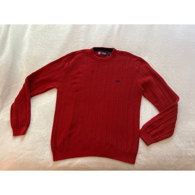 Chaps Mens Cable Knit Crew Neck Long Sleeve Casual Pullover Sweater Red Large