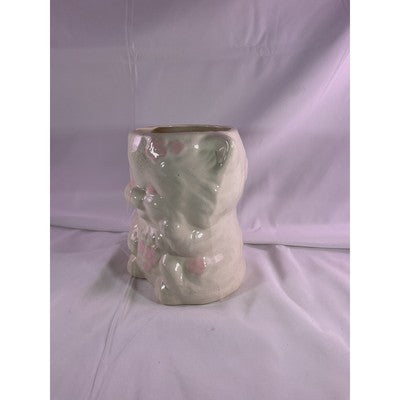 Vintage MCM Kitten Cat Ceramic Vase Planter Baby Floral Arrangement 7" White