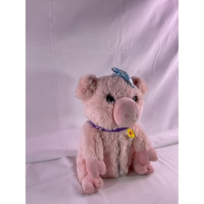 Mattel Barbie Pig Talks Oinks Sounds Works Stuffed Animal Plush 8" Pink