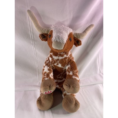 Build A Bear Texas Longhorn Cow Wildlife Stuffed Animal Sitting 14" Retired 2022