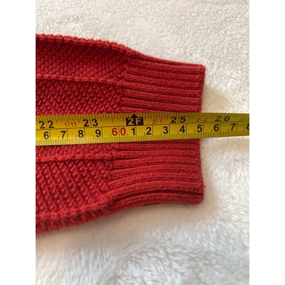 Chaps Mens Cable Knit Crew Neck Long Sleeve Casual Pullover Sweater Red Large