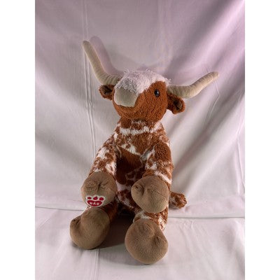 Build A Bear Texas Longhorn Cow Wildlife Stuffed Animal Sitting 14" Retired 2022