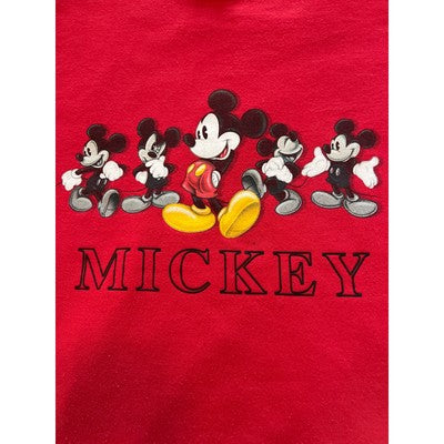 Disney Mickey Mouse Vintage 90s Casual Pullover Unisex Sweatshirt Red XXL