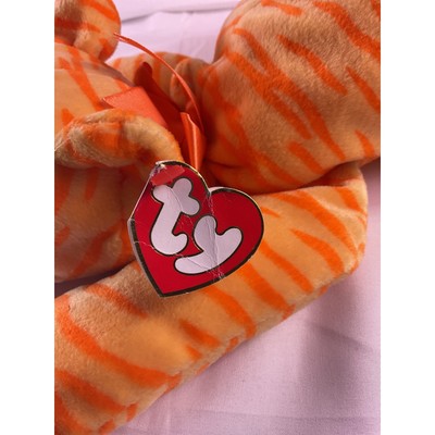 TY Beanie Purr The Cat Plush Baby Pillow Pals Collection 1996 15" Orange 