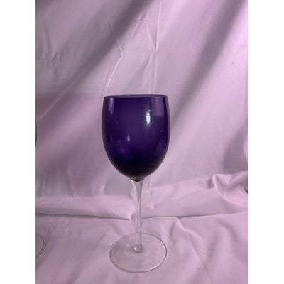 Set of 8 Jewel Toned Colored Glass Pedetal Wine Drinking Glasses 8" Tall
