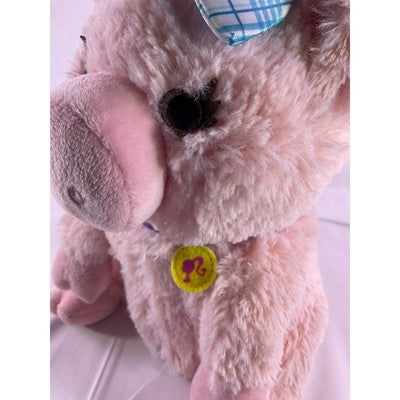 Mattel Barbie Pig Talks Oinks Sounds Works Stuffed Animal Plush 8" Pink