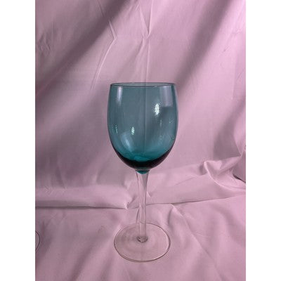 Set of 8 Jewel Toned Colored Glass Pedetal Wine Drinking Glasses 8" Tall